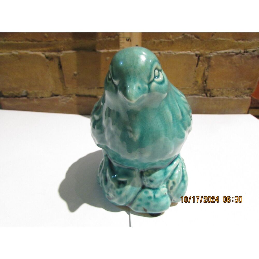 BLUE TURQUOISE BIRD FIGURINE HOME DECOR STATUE - Picture 4 of 8